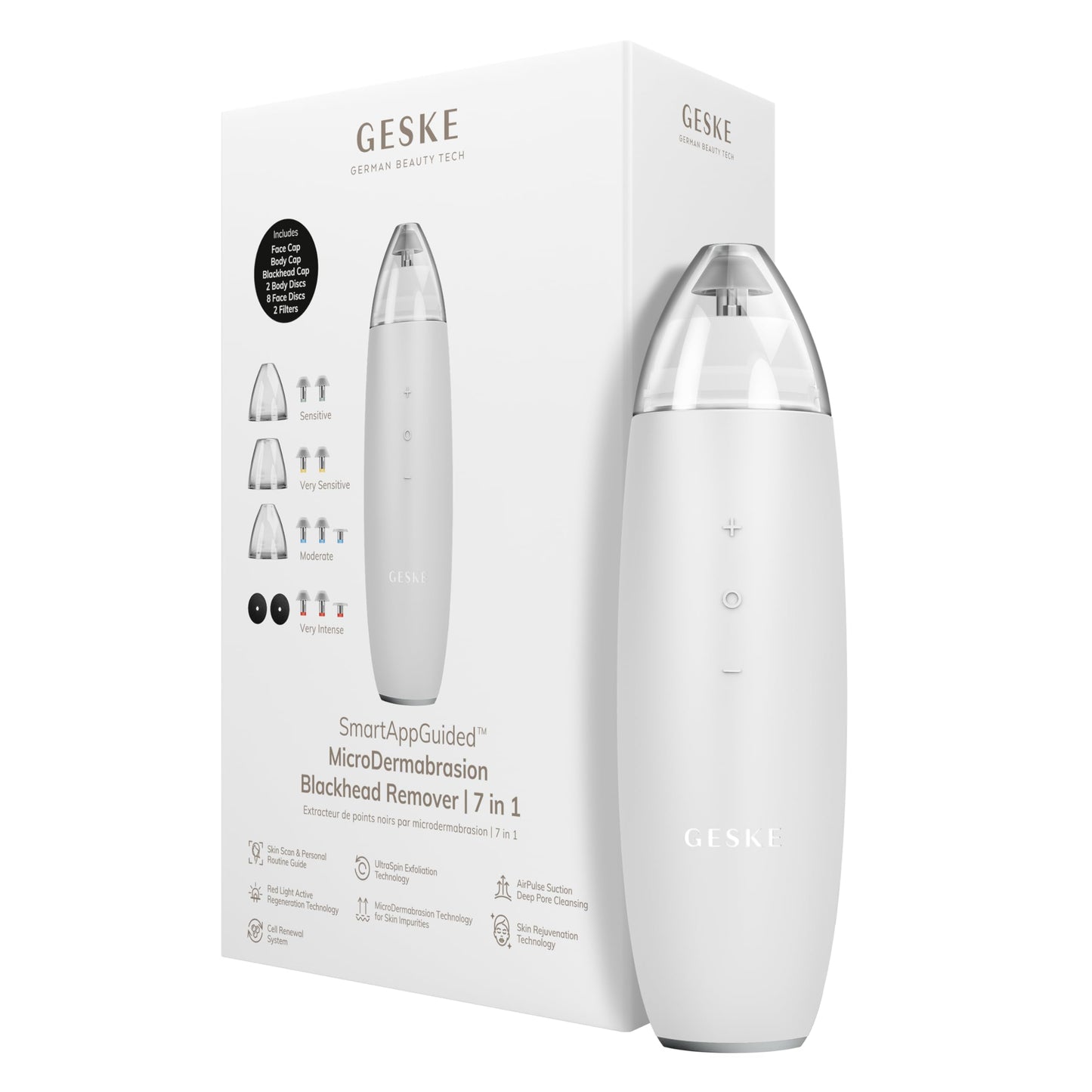GESKE SmartAppGuided™ MicroDermabrasion Blackhead Remover | 7 in 1