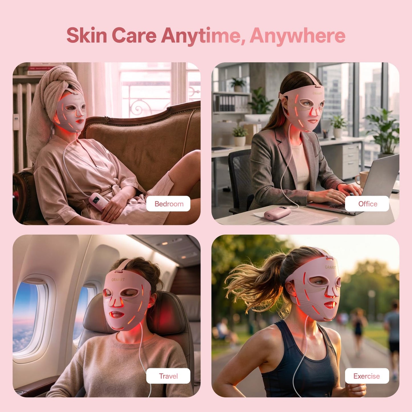 Graart 4D LED Red Light Therapy Face & Jawline Mask