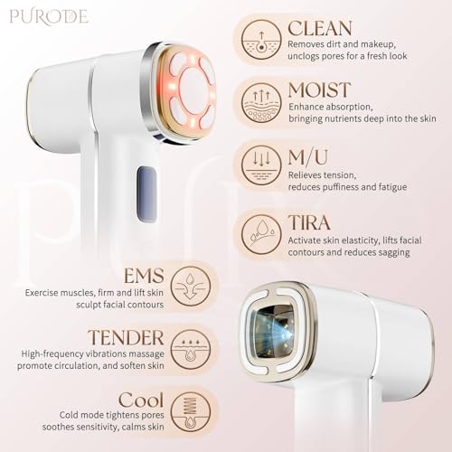 PURODE Microcurrent Facial Device with Red Light Therapy