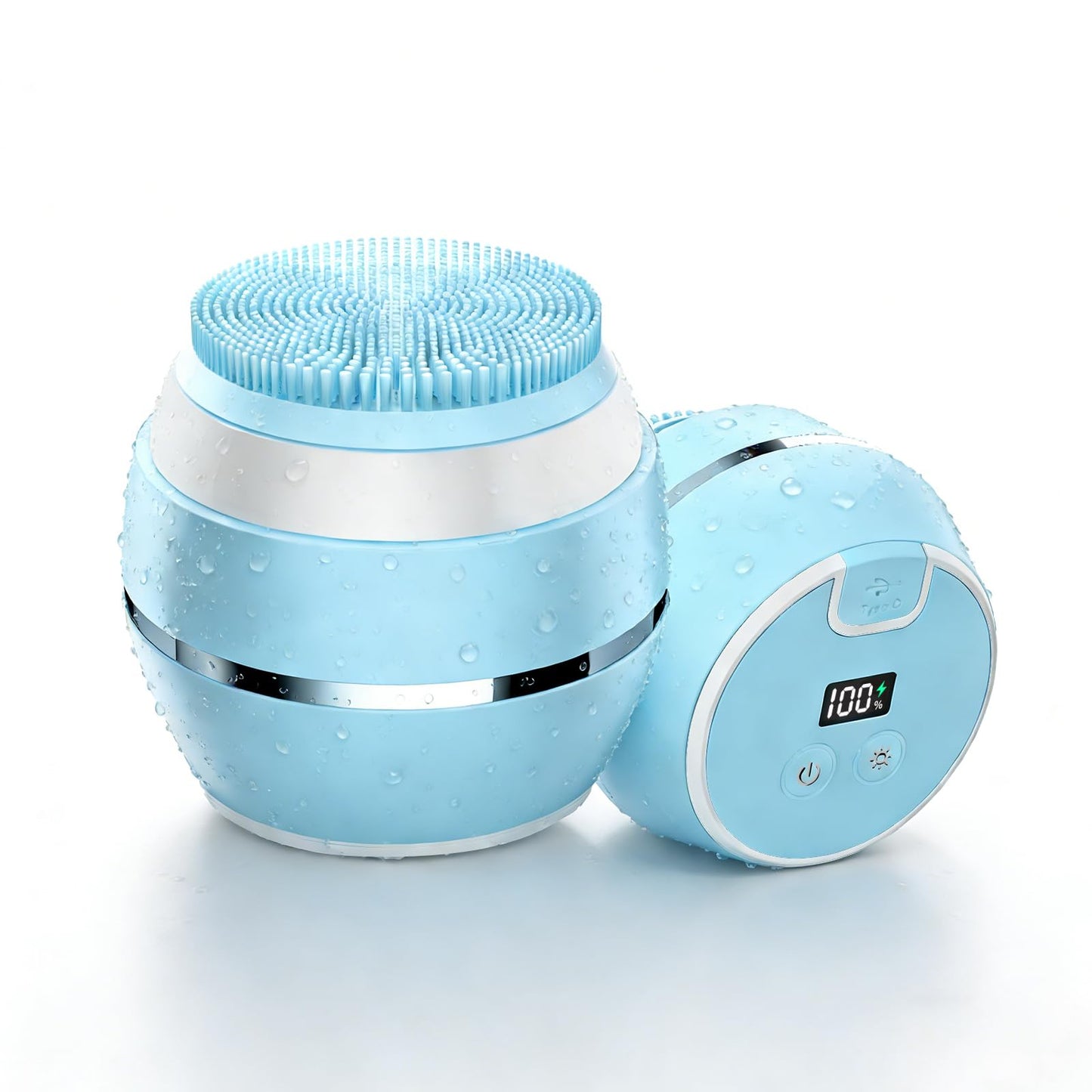 Electric Silicone Facial Cleansing Brush with LED Screen