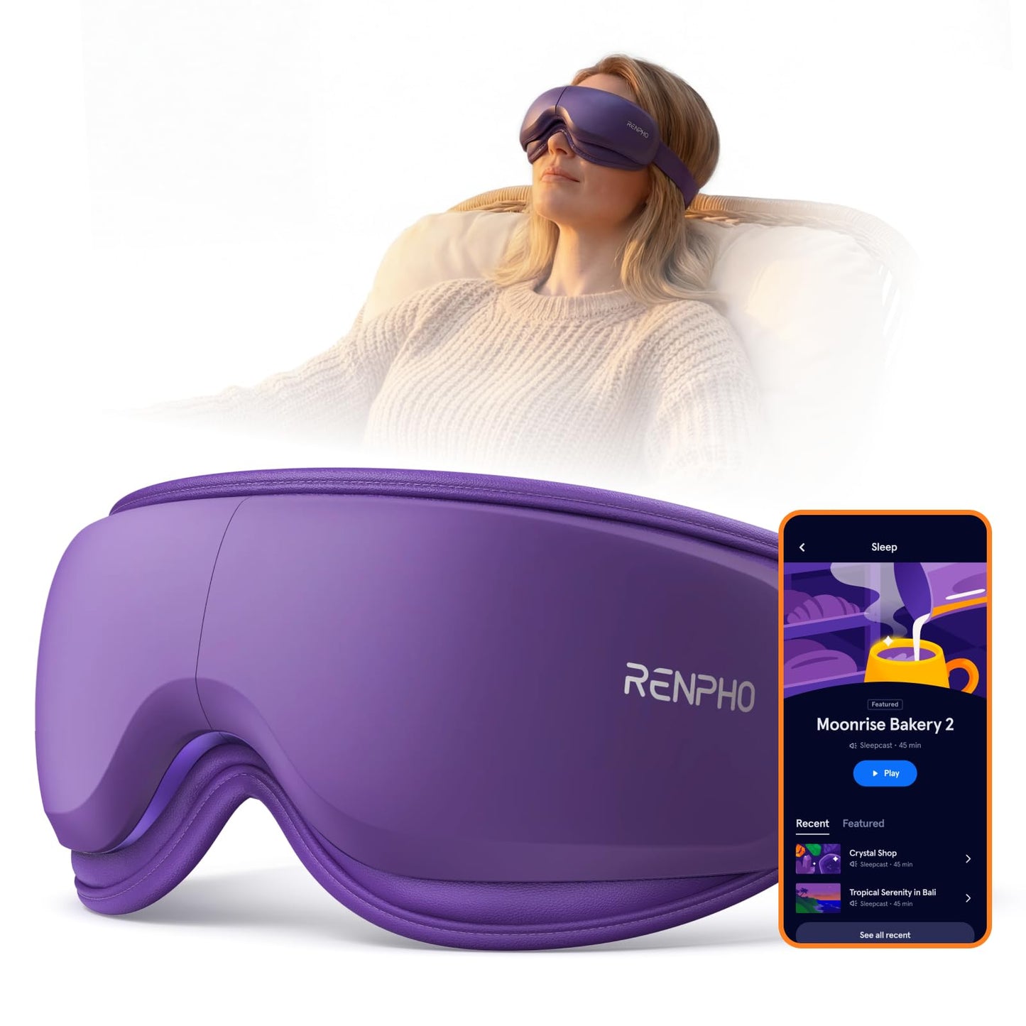 RENPHO Eye Massager with Heat & Music