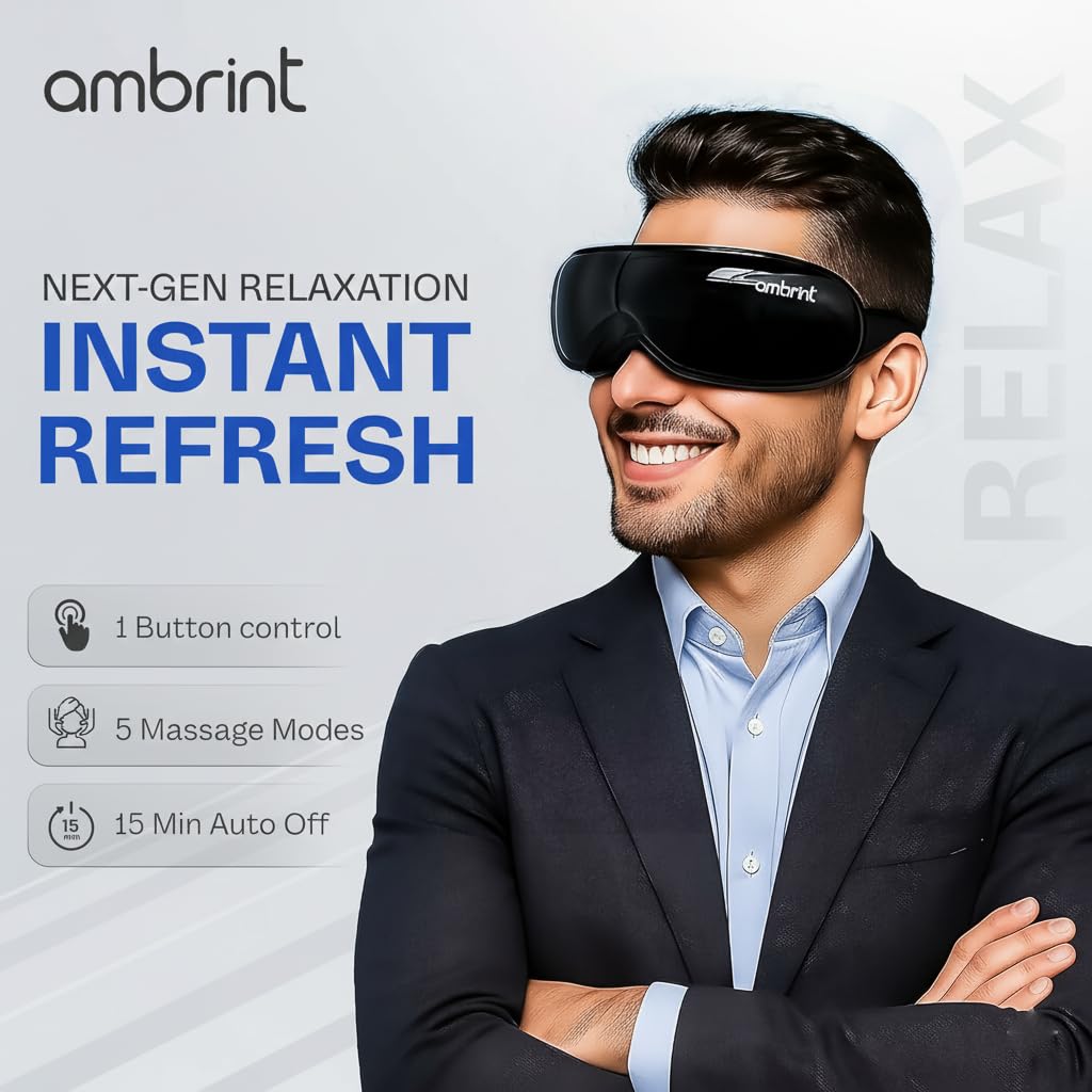 ambrint Eye Massager with Heat & Bluetooth