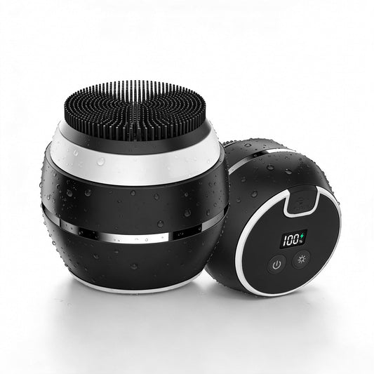 Electric Silicone Facial Cleansing Brush with LED Screen