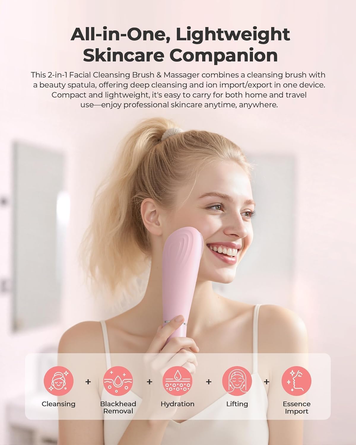 2-in-1 Skin Scrubber & Silicone Facial Cleansing Brush