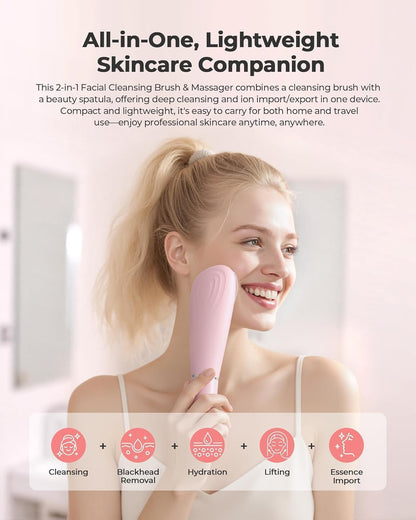 2-in-1 Skin Scrubber & Silicone Facial Cleansing Brush