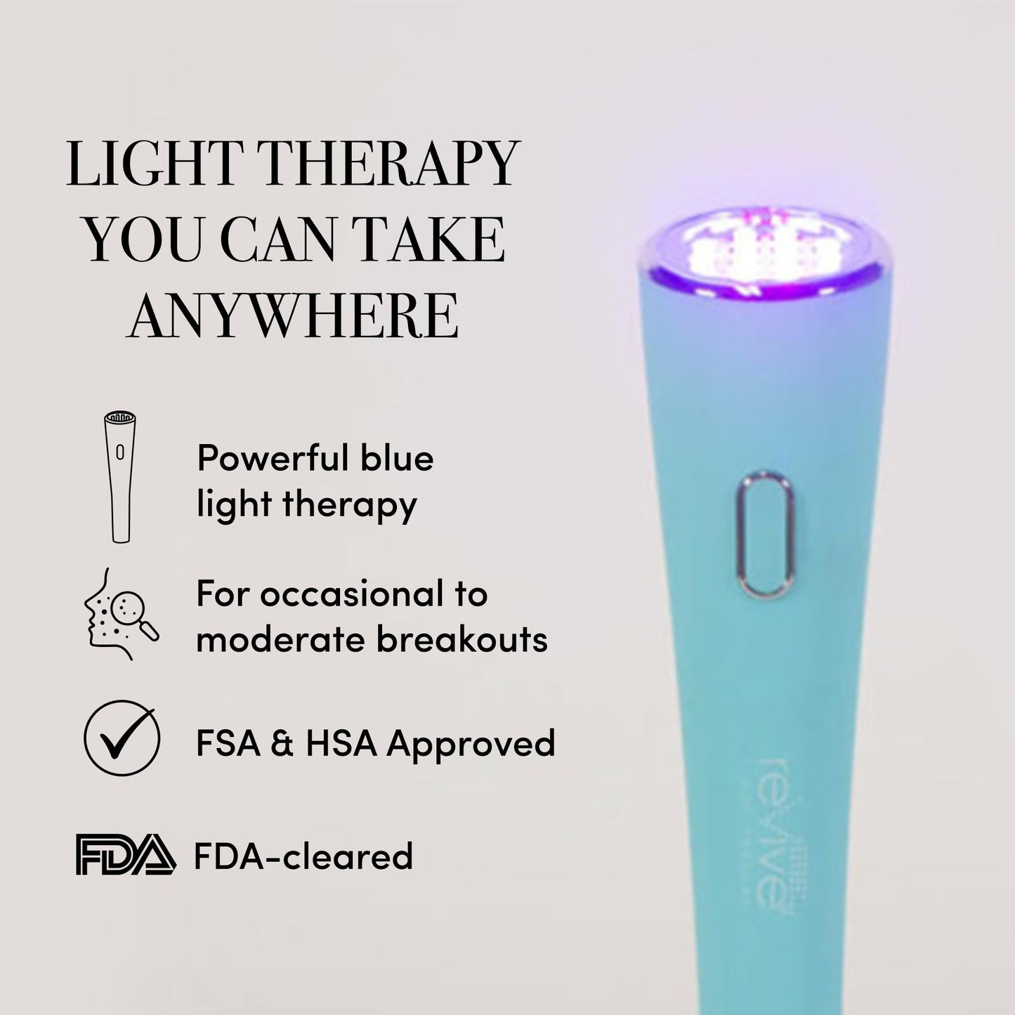 reVive GLO Acne Red & Blue Light Therapy Wand