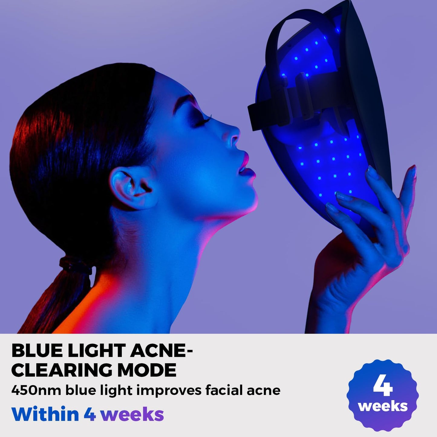 QuasarMD 3D LED Face Mask with Red, Blue & Infrared Light Therapy