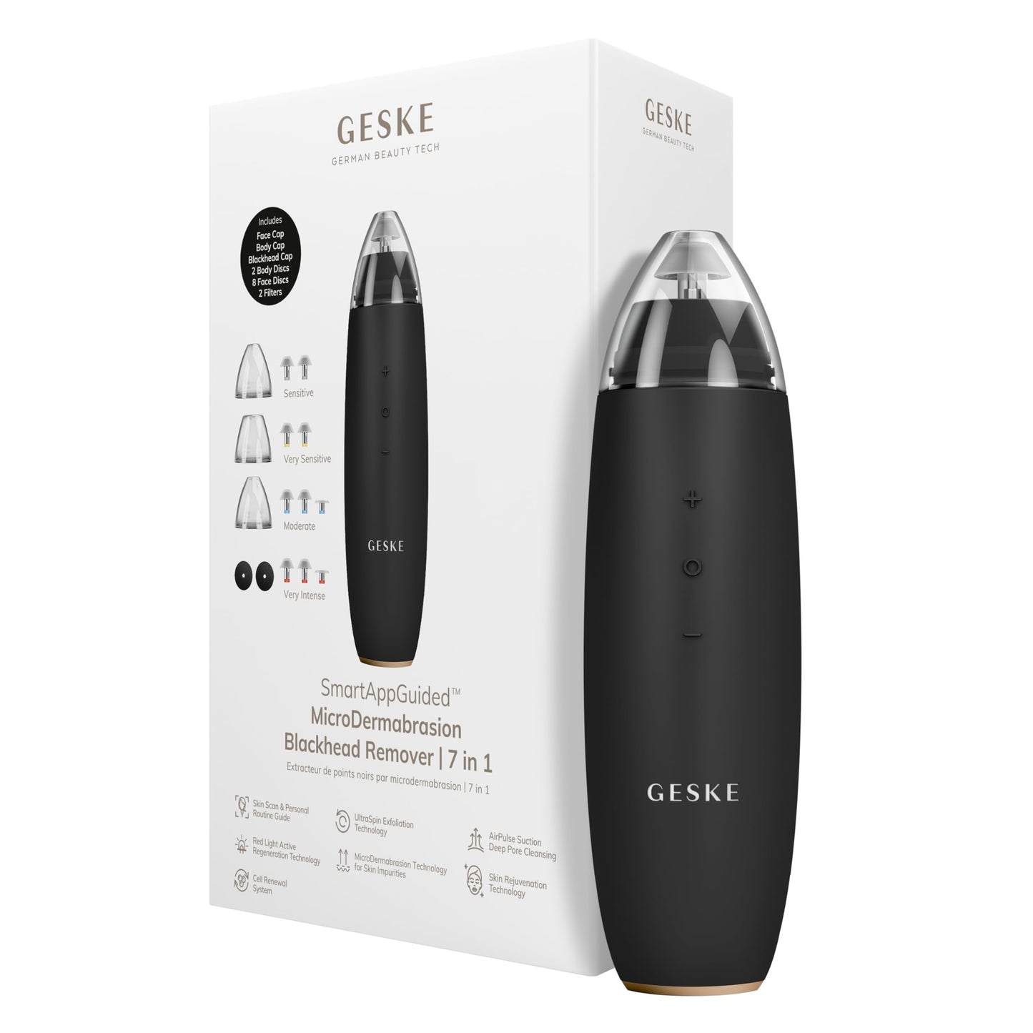 GESKE SmartAppGuided™ MicroDermabrasion Blackhead Remover | 7 in 1