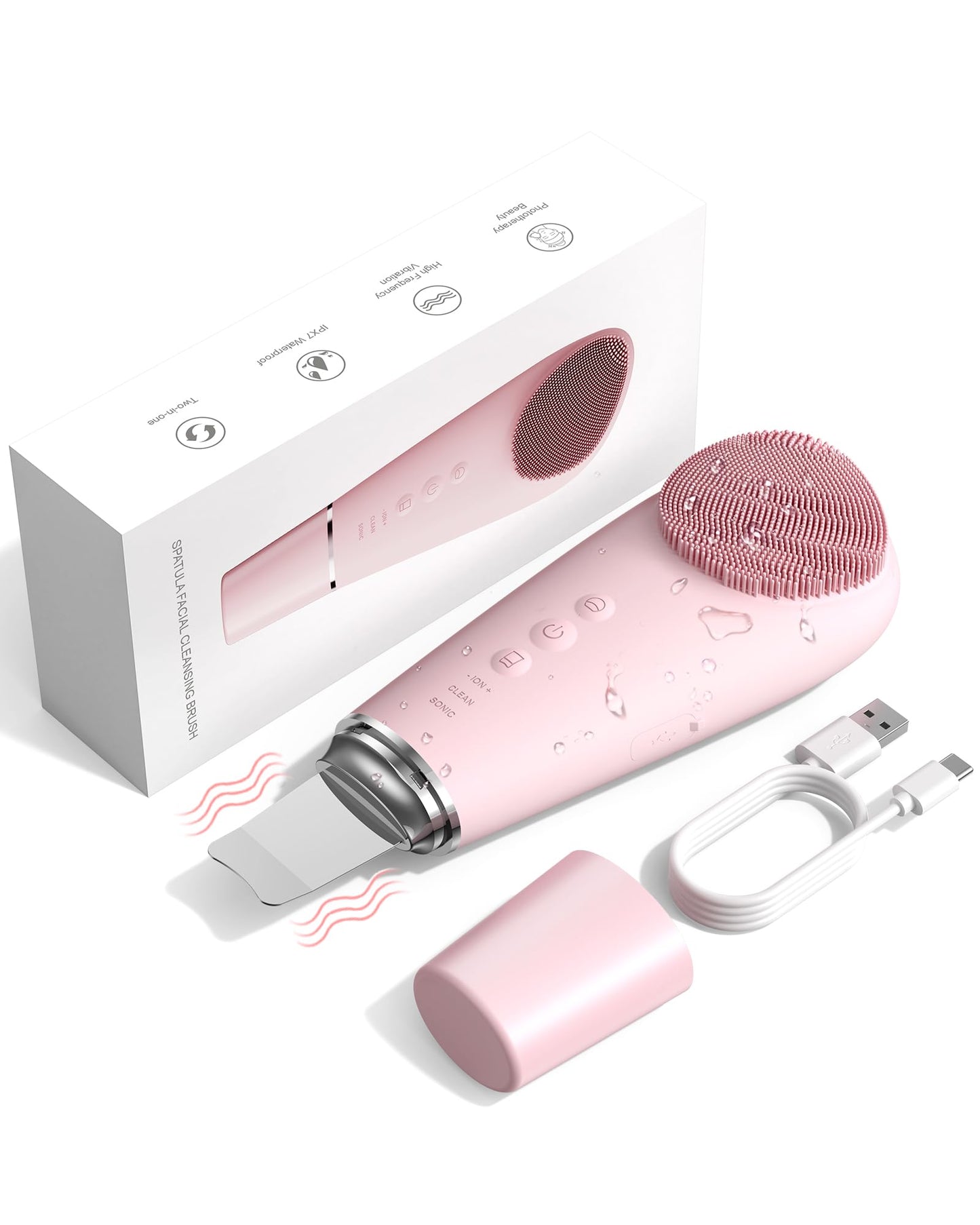 2-in-1 Skin Scrubber & Silicone Facial Cleansing Brush