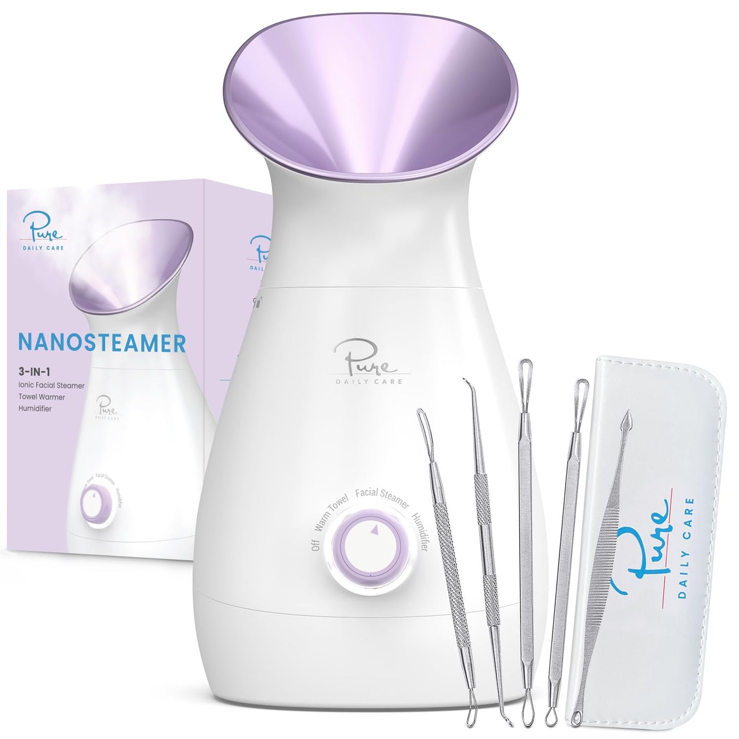 NanoSteamer 3-in-1 Nano Ionic Facial Steamer with Skin Kit