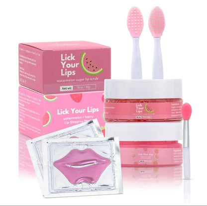 6-in-1 Lip Care Kit with Lip Mask, Scrub & Brush