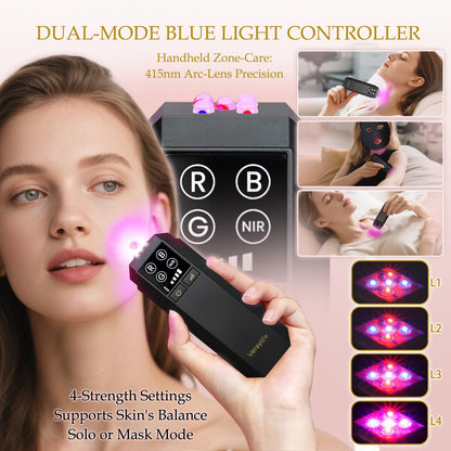 LED Facial Mask with Red, Blue & Near Infrared Light Therapy
