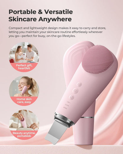 2-in-1 Skin Scrubber & Silicone Facial Cleansing Brush