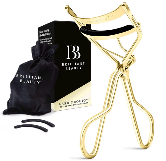 Brilliant Beauty Eyelash Curler with Satin Bag & Refill Pads