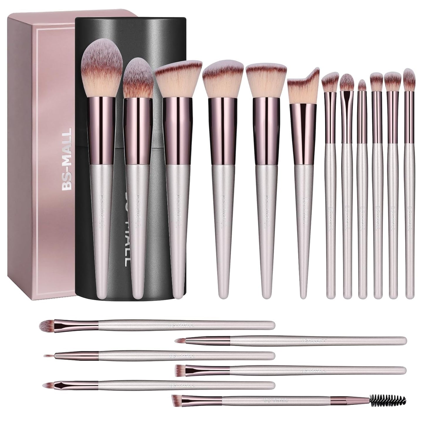 BS-MALL 18-Piece Makeup Brush Set with Case