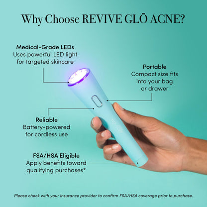reVive GLO Acne Red & Blue Light Therapy Wand