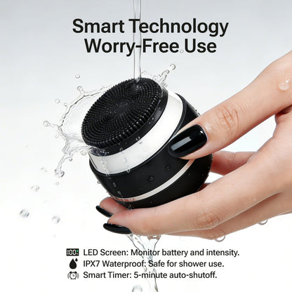 Electric Silicone Facial Cleansing Brush with LED Screen