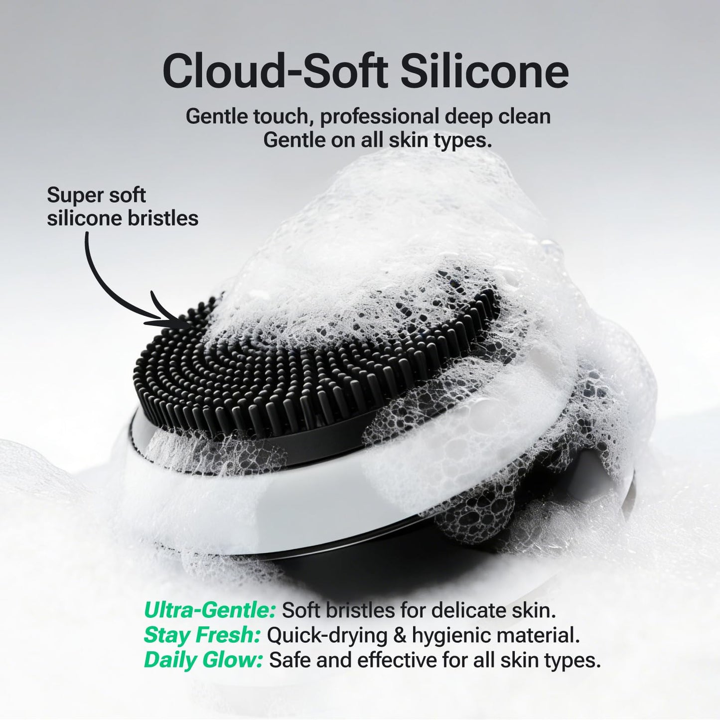 Electric Silicone Facial Cleansing Brush with LED Screen