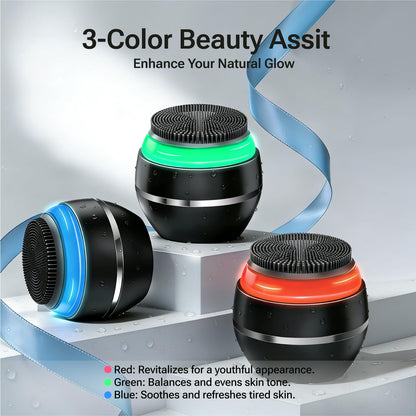 Electric Silicone Facial Cleansing Brush with LED Screen
