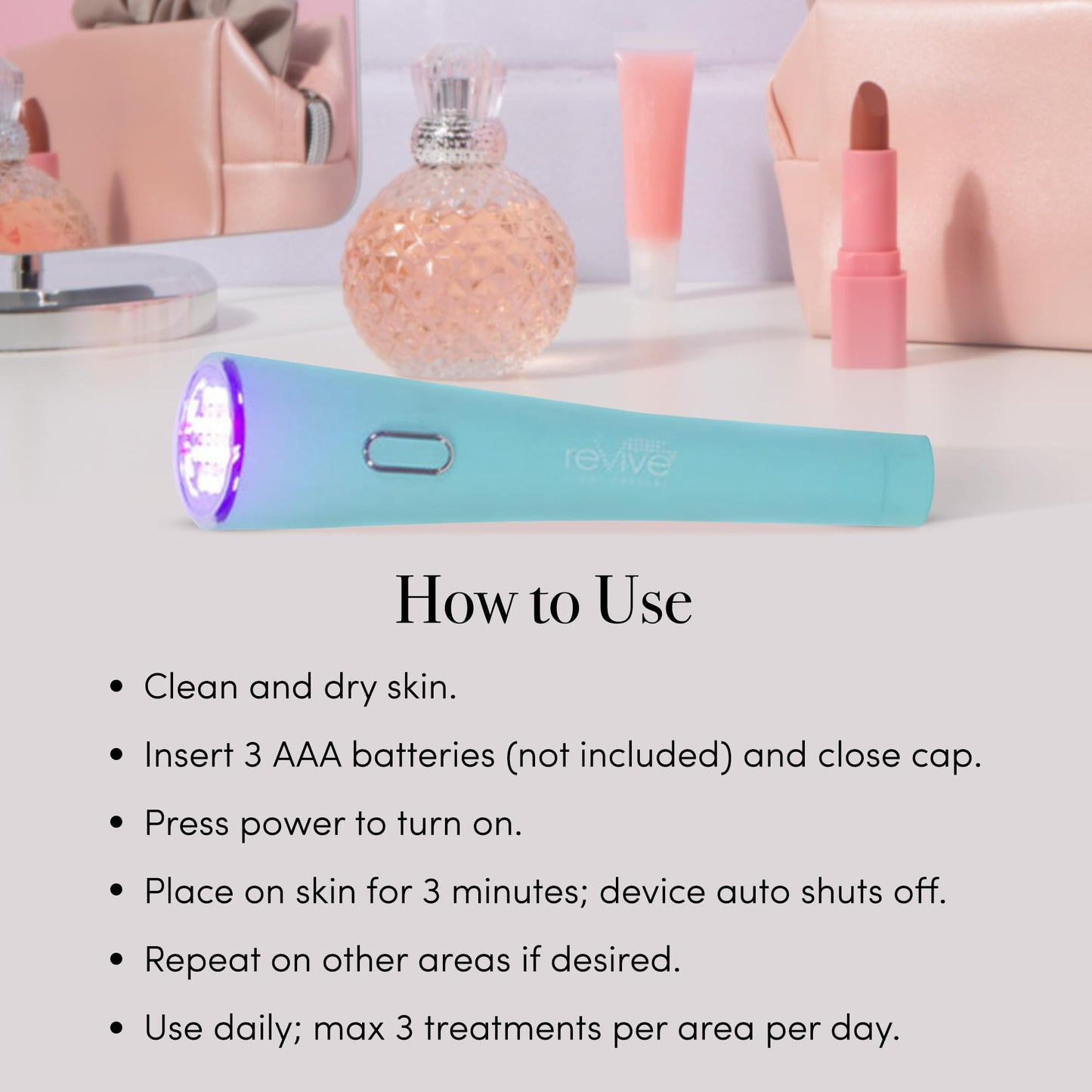reVive GLO Acne Red & Blue Light Therapy Wand