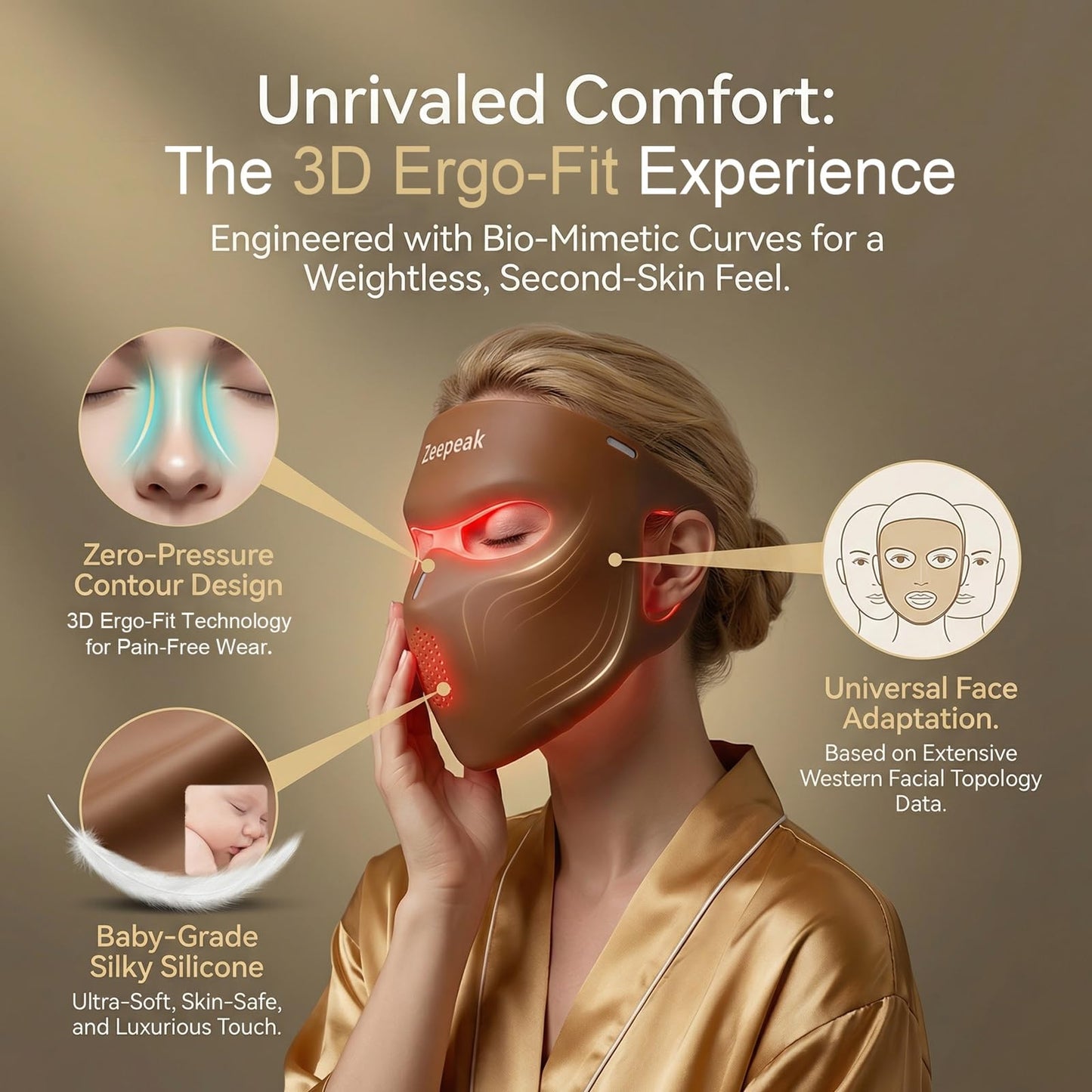 Zeepeak 3D LED Red Light Therapy Mask