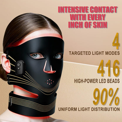 Cordless LED Face & Neck Mask with Red Light Therapy