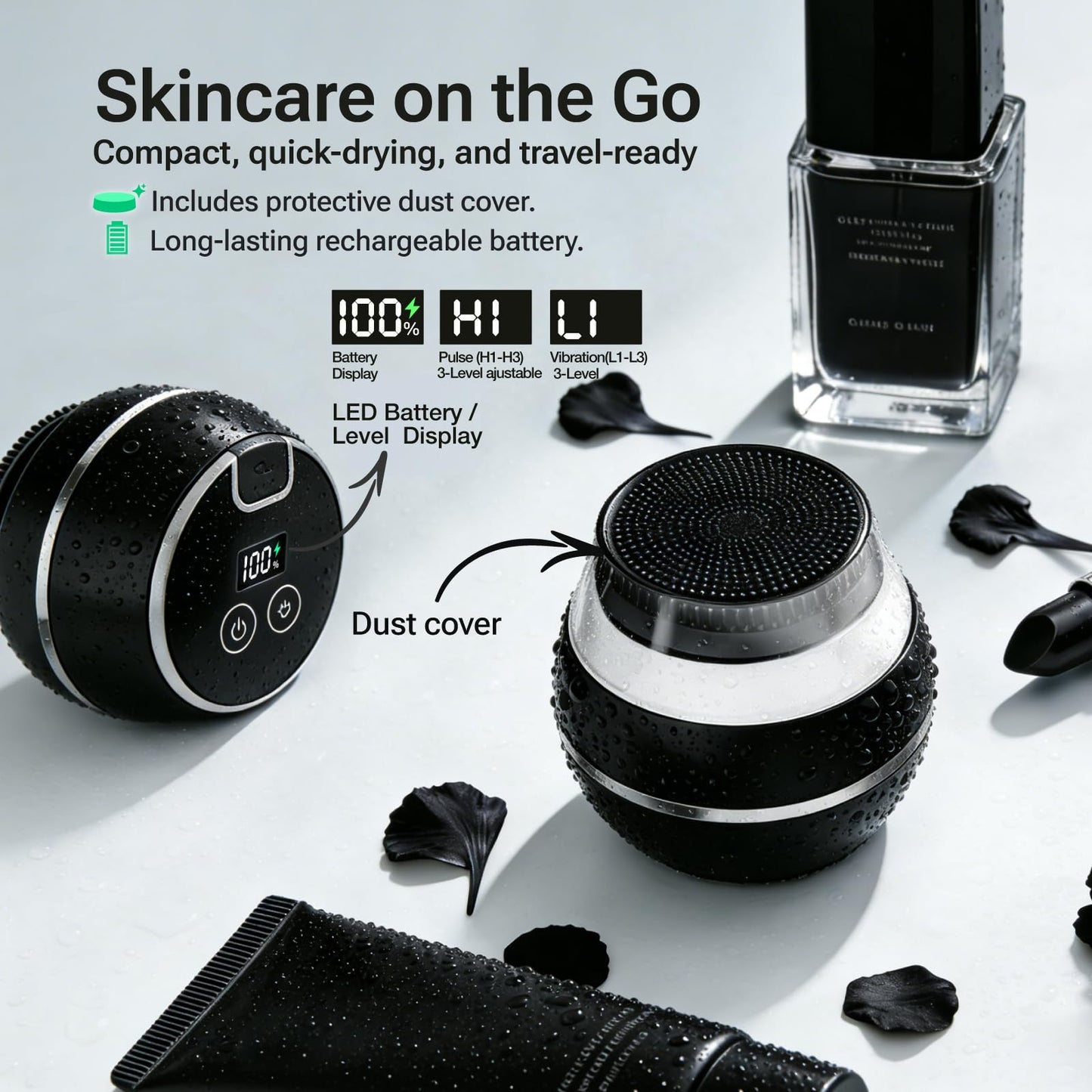 Electric Silicone Facial Cleansing Brush with LED Screen