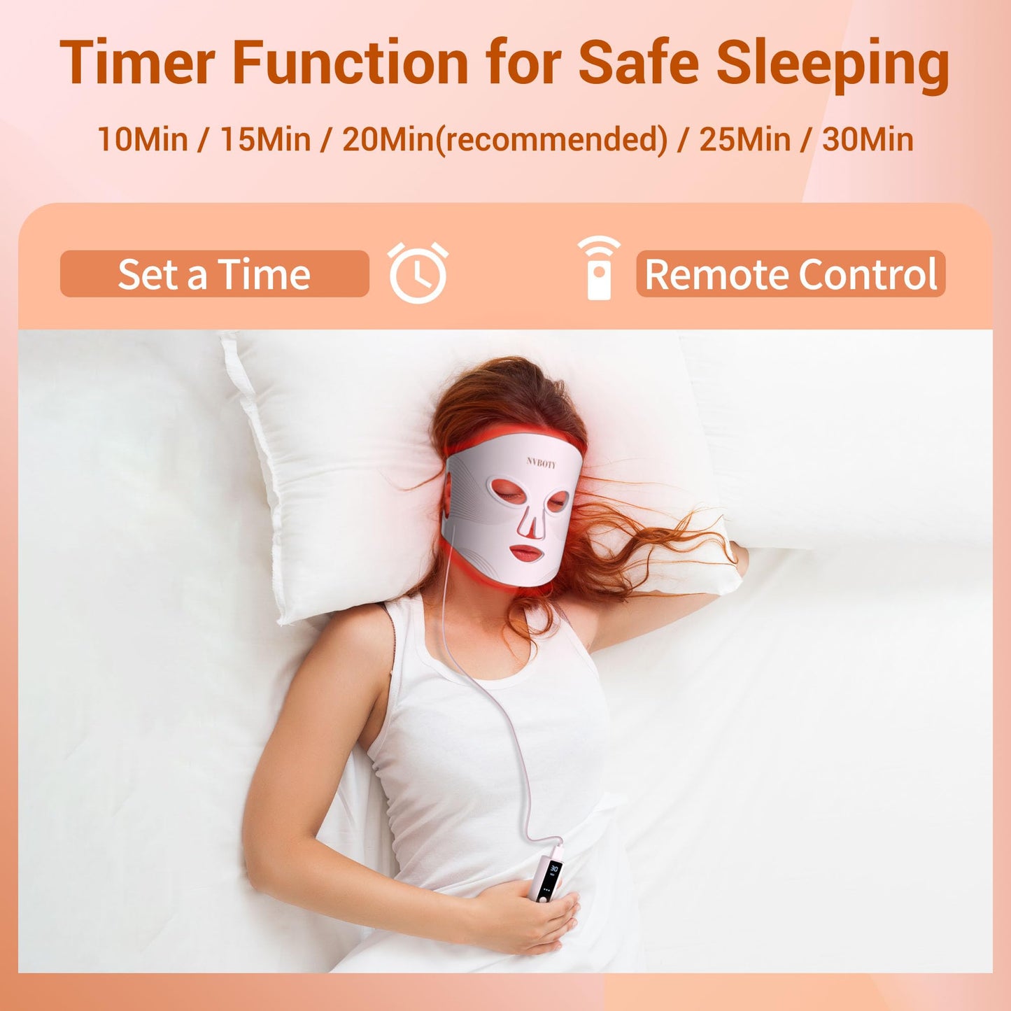 NVBOTY LED Face Mask with 4 Light Therapy Modes