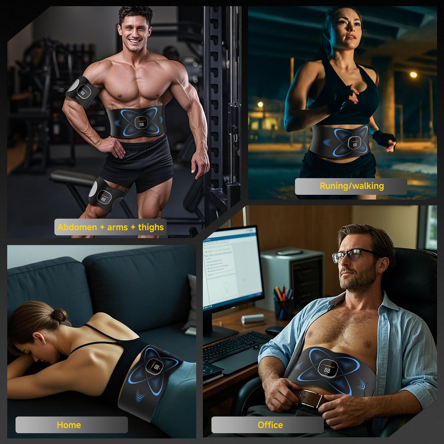 Ab Stimulator Belt with Heat for Belly & Lower Back