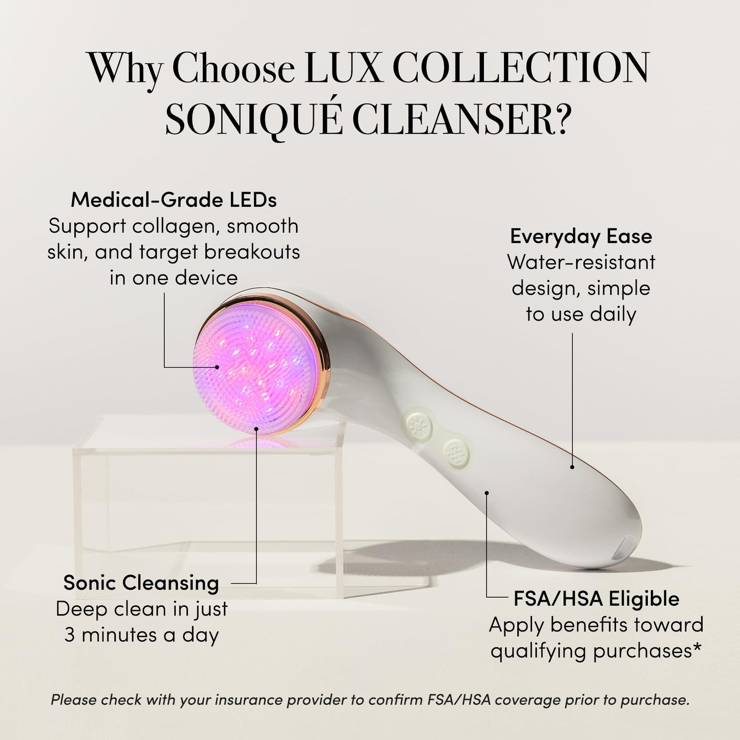 reVive Soniqué Mini Sonic Facial Cleansing Brush with Light Therapy