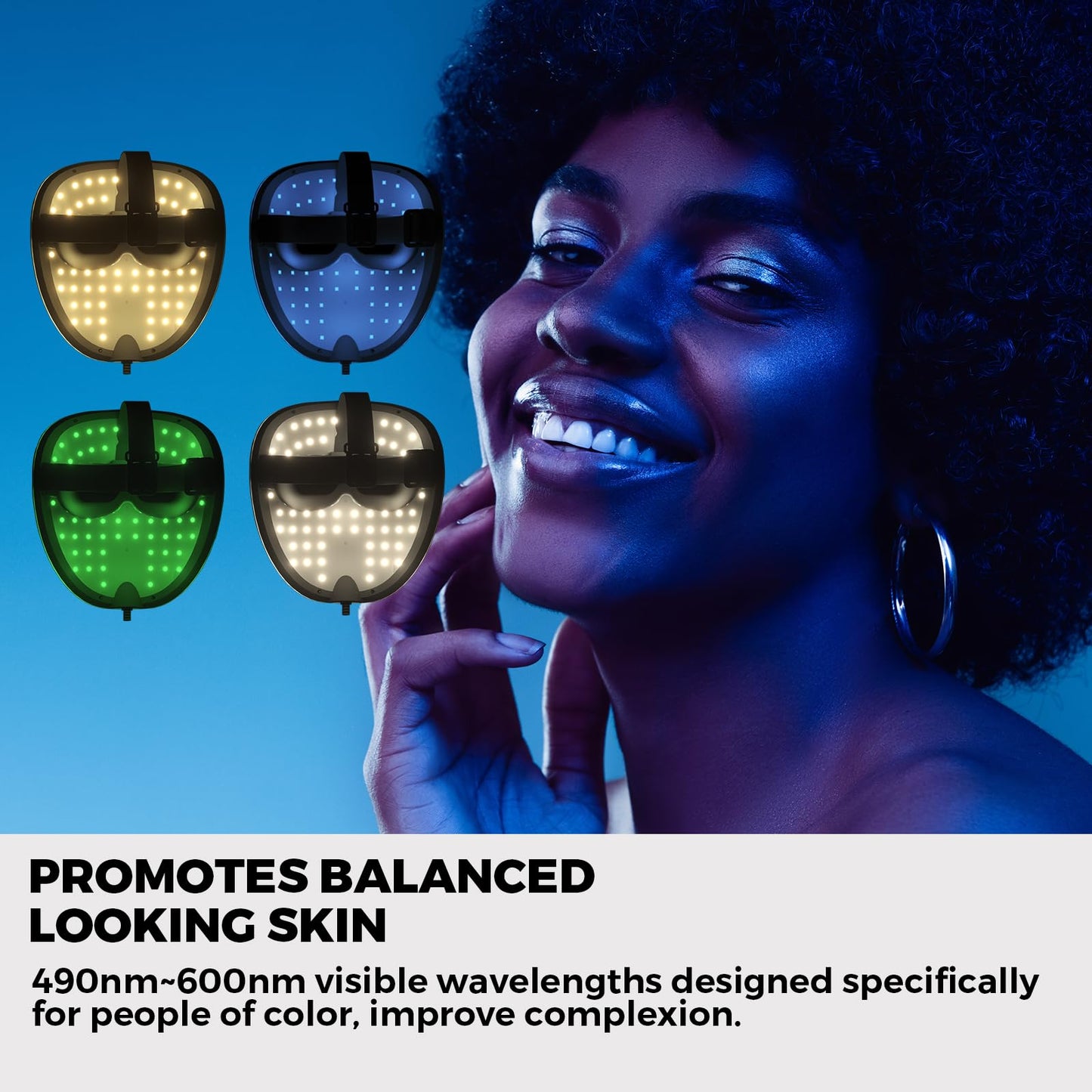 QuasarMD 3D LED Face Mask with Red, Blue & Infrared Light Therapy