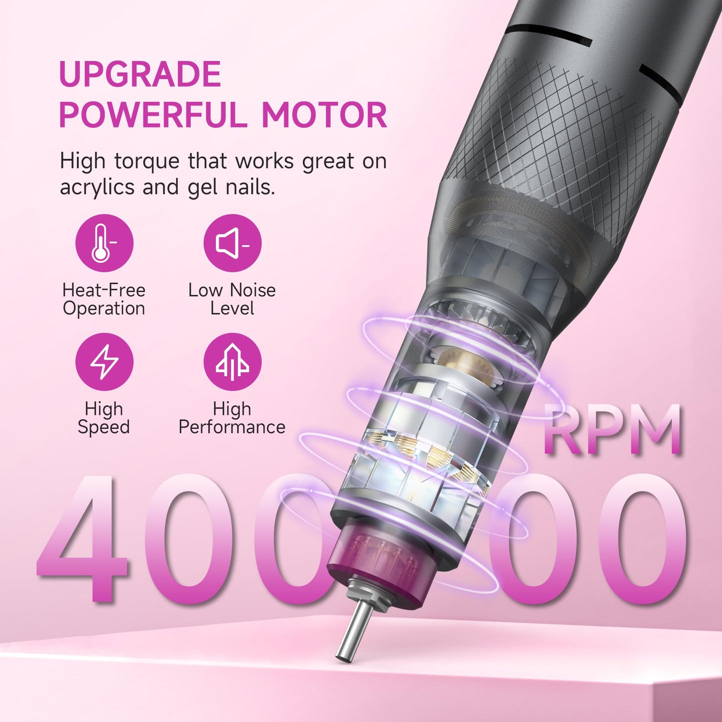 Portable Rechargeable Electric Nail Drill Kit 40000RPM