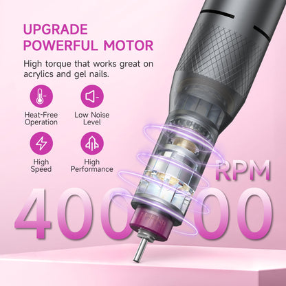 Portable Rechargeable Electric Nail Drill Kit 40000RPM