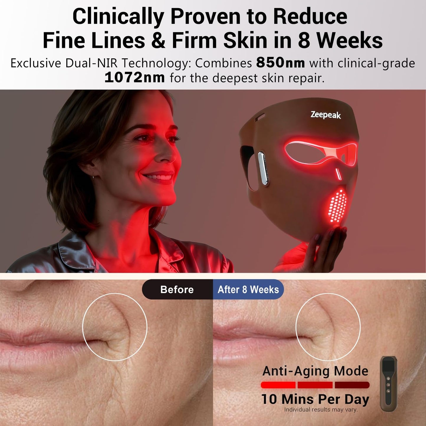 Zeepeak 3D LED Red Light Therapy Mask
