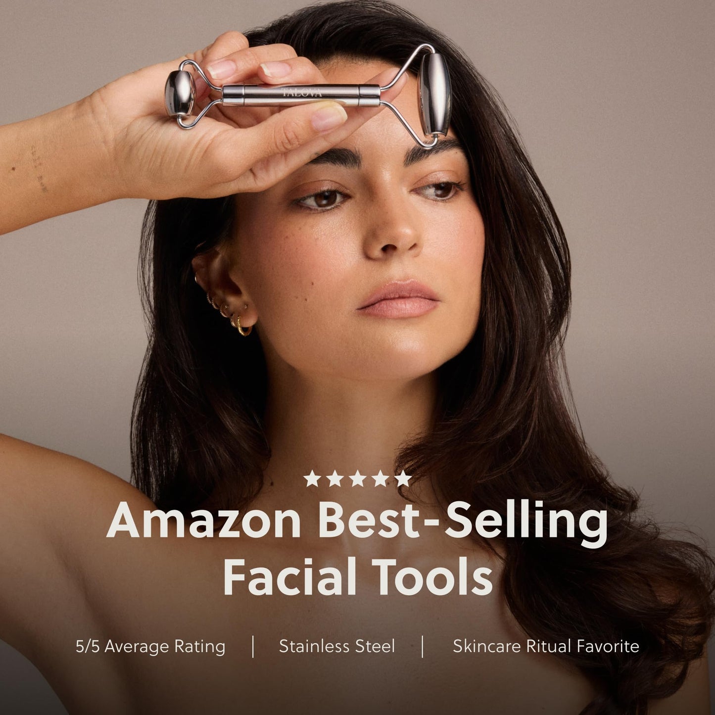 TALOVA Stainless Steel Facial Roller for Face & Neck
