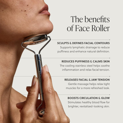 TALOVA Stainless Steel Facial Roller for Face & Neck