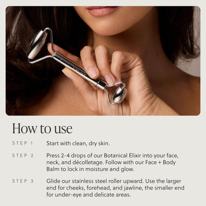 TALOVA Stainless Steel Facial Roller for Face & Neck