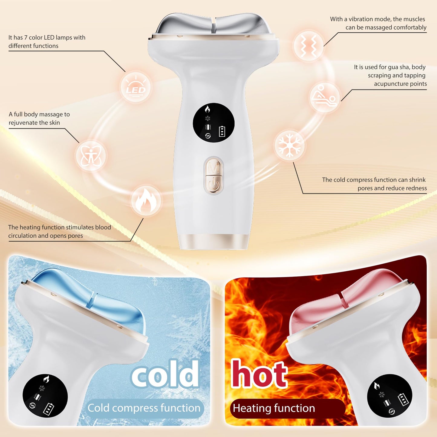 ZoGoo 7-in-1 Hot & Cold Face & Neck Beauty Massager