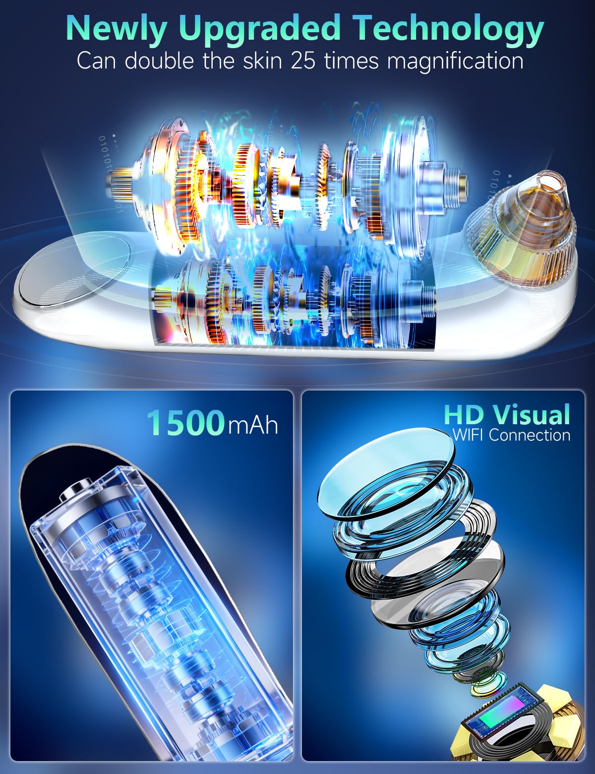 Blackhead Remover Pore Vacuum with Camera & Heating