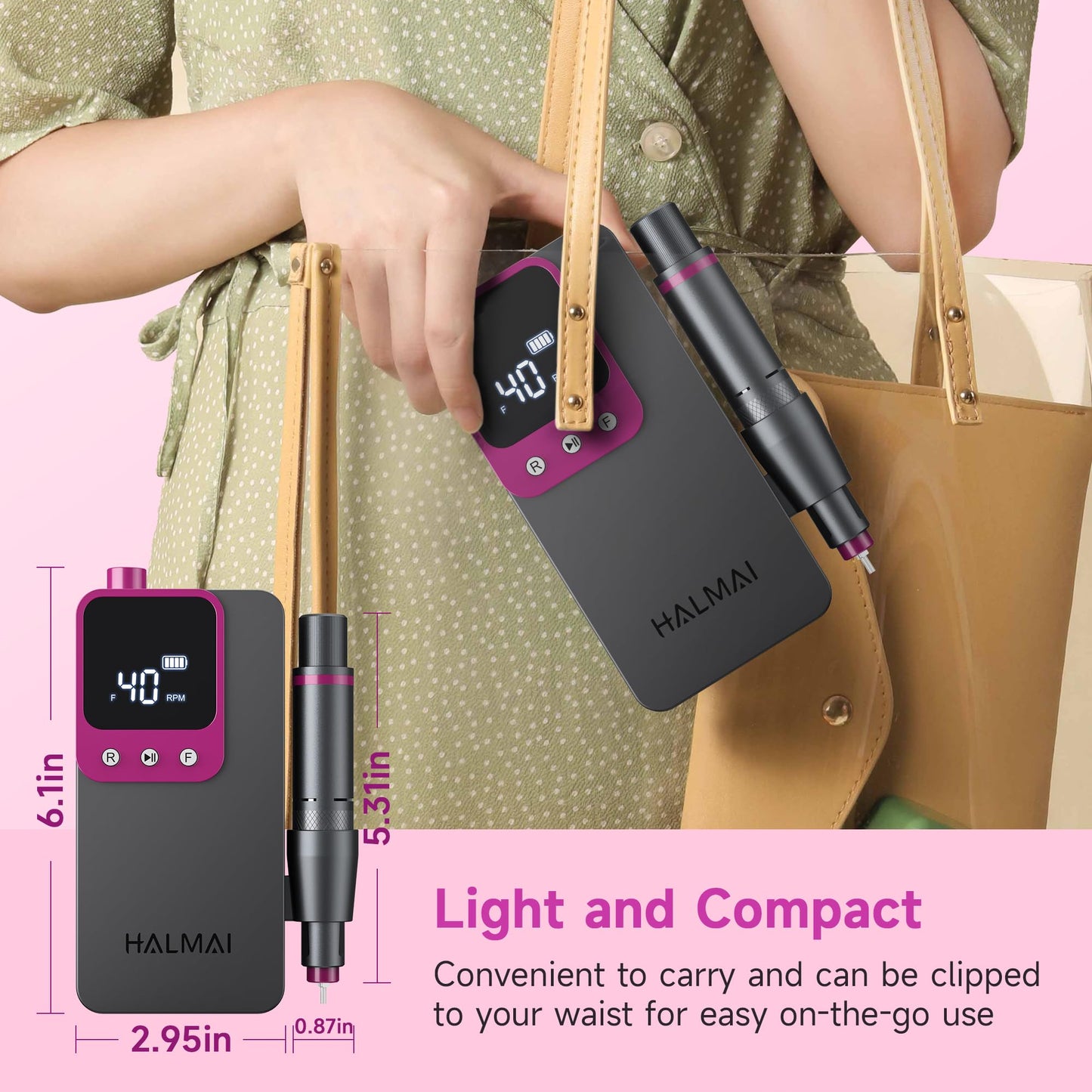 Portable Rechargeable Electric Nail Drill Kit 40000RPM